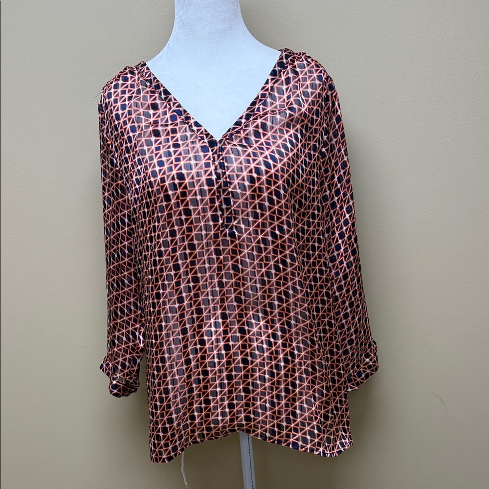 The Limited Black and Pink Geometric‎ Blouse